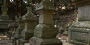 木村城下、小早川氏の御館推定地の近くにある「小早川毛墓地」。宝篋印塔や五輪塔がならぶ。宝篋印塔は主に１６世紀のものと推定されている。